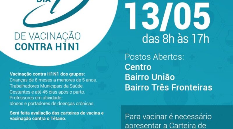 Campanha ocorre das 8h até as 17h, sem parar ao meio dia nos postos do Centro, União e Três Fronteiras